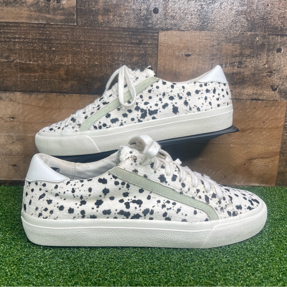 Madewell Sidewalk Sneakers‎ Animal Print Calf Hair White Black Womens Size 8